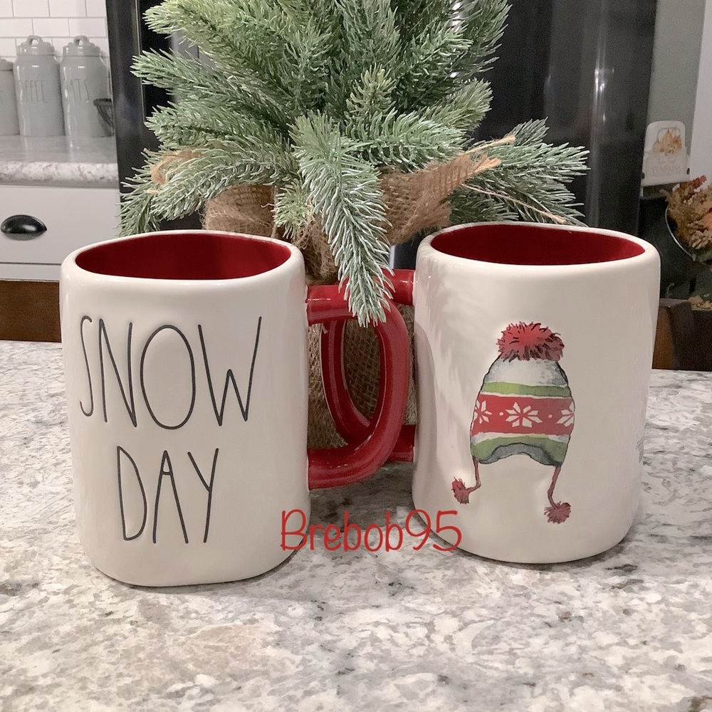 New! Rae Dunn Red SNOW DAY Mug with winter hat -3D- LAST ONE